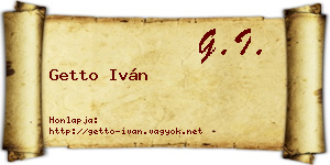 Getto Iván névjegykártya