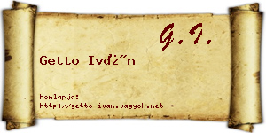Getto Iván névjegykártya