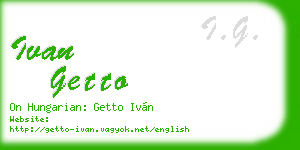 ivan getto business card